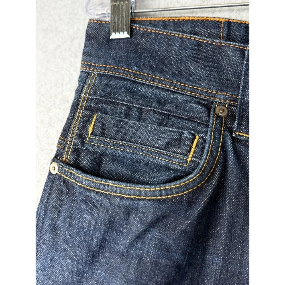 H&M &Denim Mens Straight Regular Waist Jeans 32x32 Dark Blue 100 Cotton